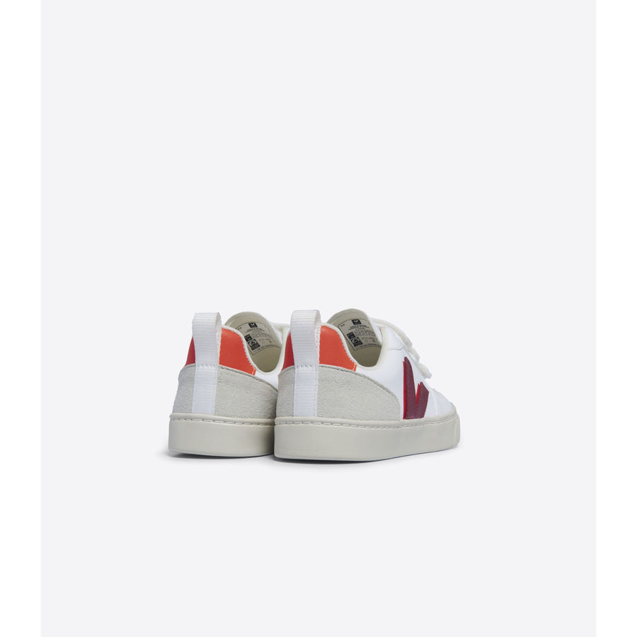 Veja White/Marsala/Oange Fluo Small V10 Sneakers