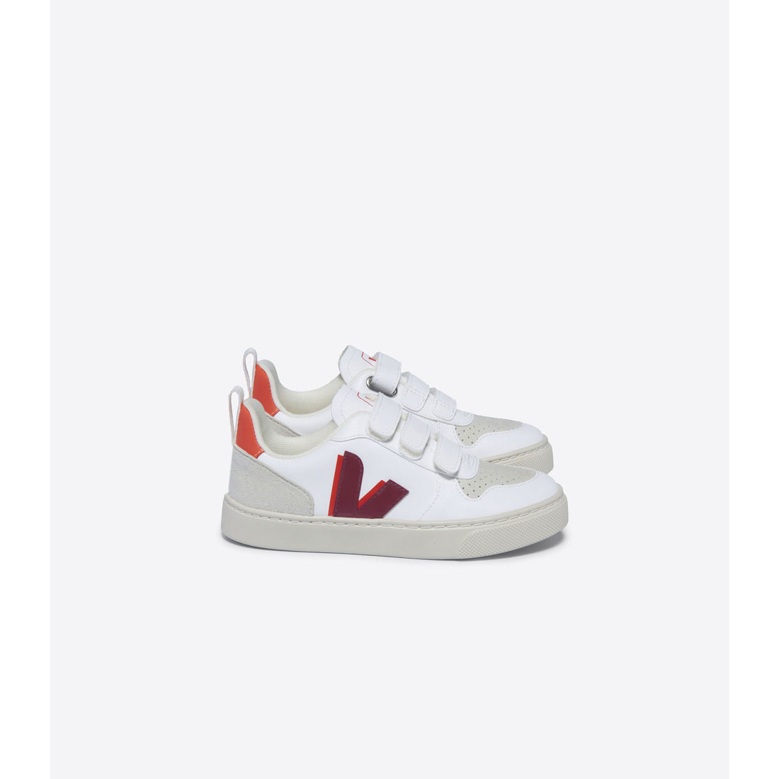 Veja White/Marsala/Oange Fluo Small V10 Sneakers