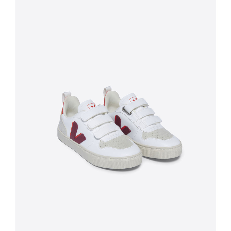 Veja White/Marsala/Oange Fluo Small V10 Sneakers