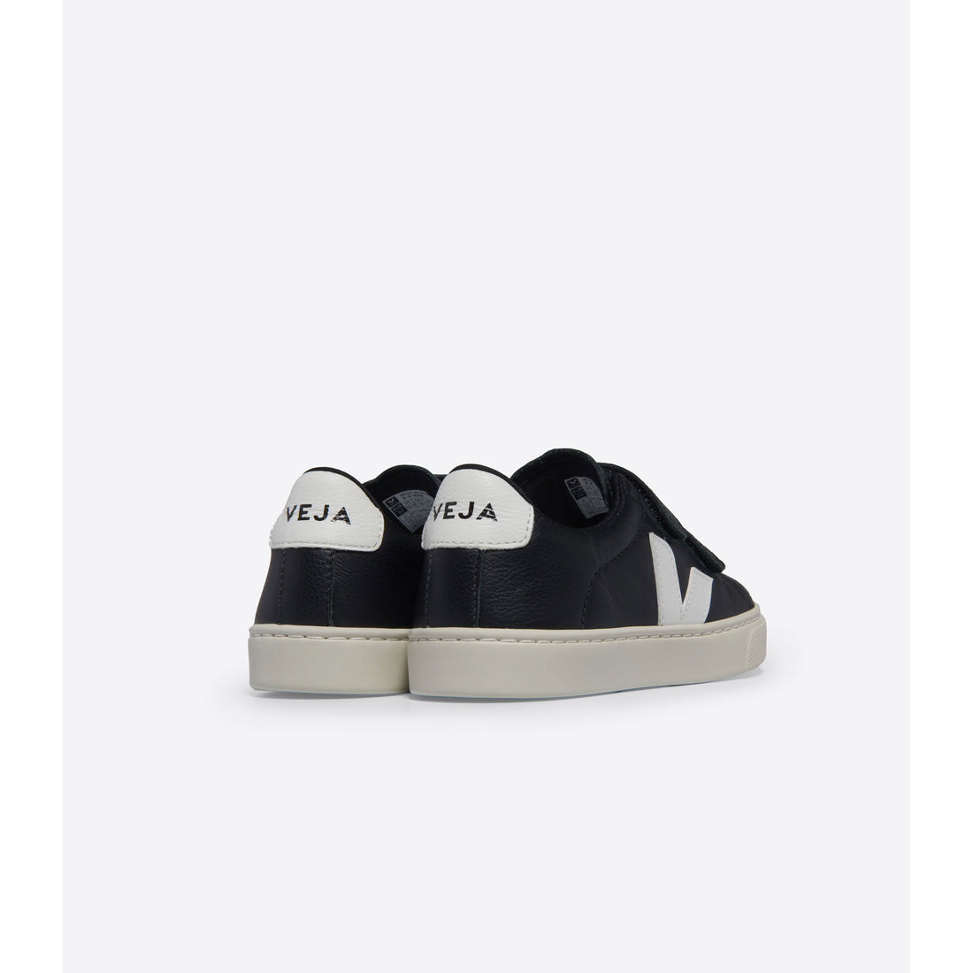 VEJA Black/White Leather Small Esplar Sneaker