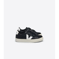 VEJA Black/White Leather Small Esplar Sneaker