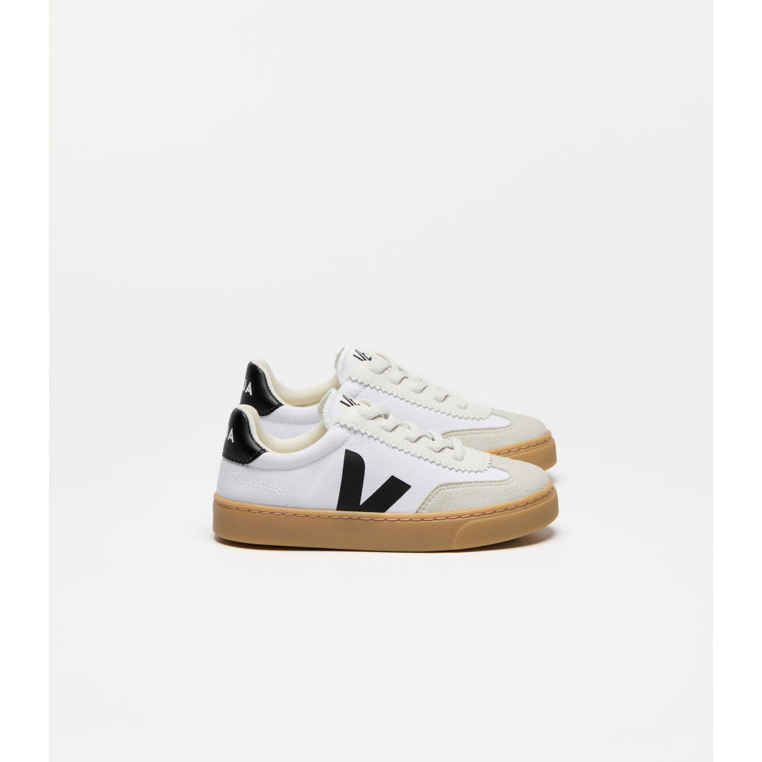 Veja White Black Volley Canvas Sneakers