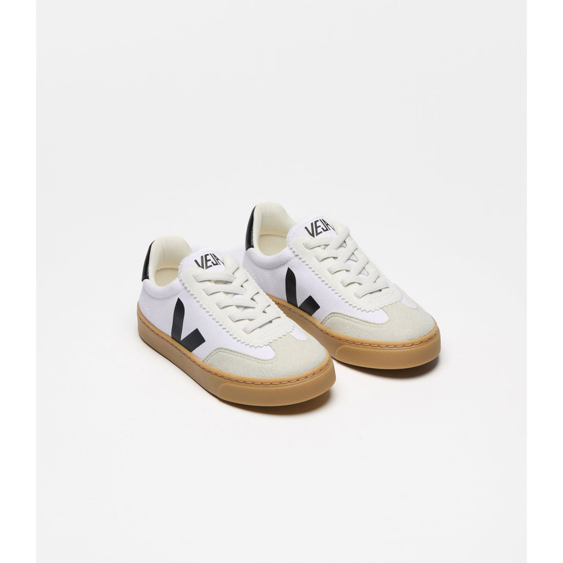 Veja White Black Volley Canvas Sneakers