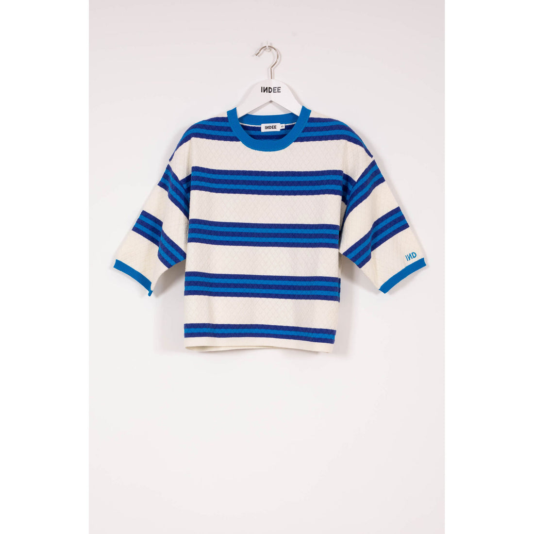 Indee Blue Stripe Velvet Pullover