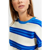 Indee Blue Stripe Velvet Pullover