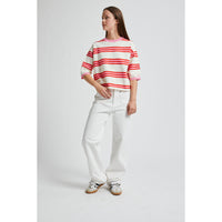 Indee Off White Stripe Velvet Pullover