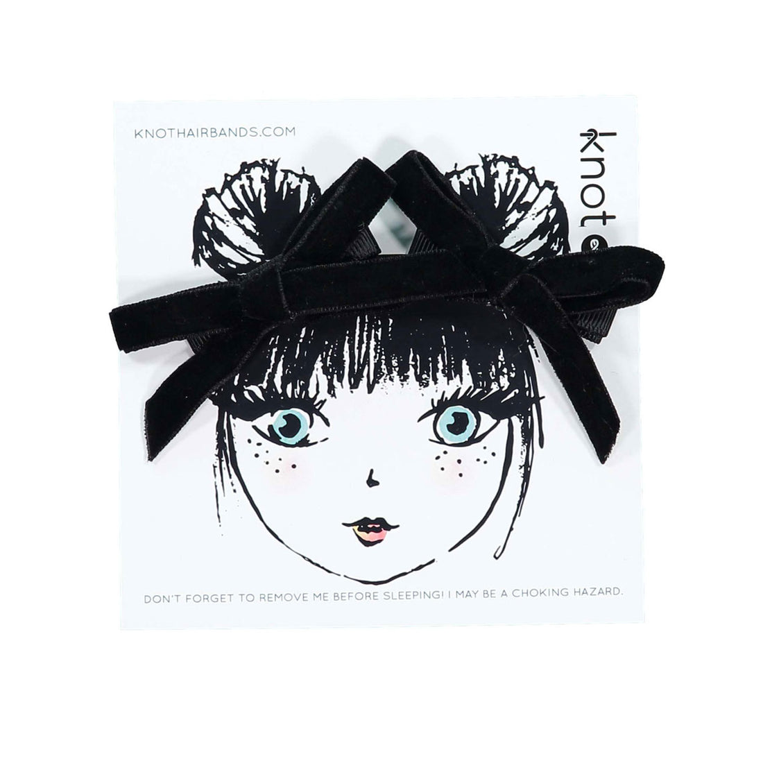 Knot Hairbands  Black Velvet Ribbon Mini Bow Set