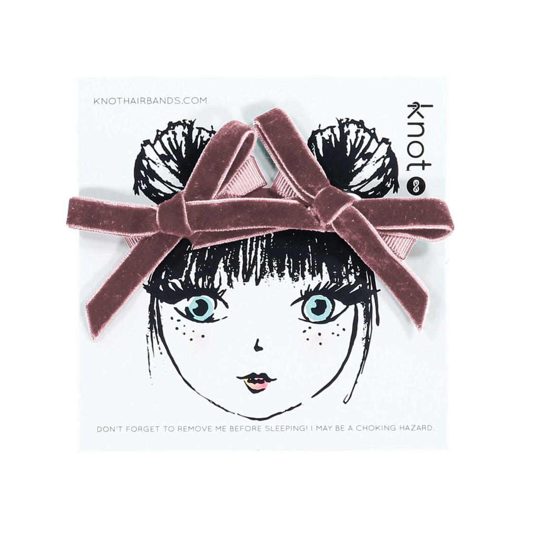 Knot Hairbands  Blush Velvet Ribbon Mini Bow Set