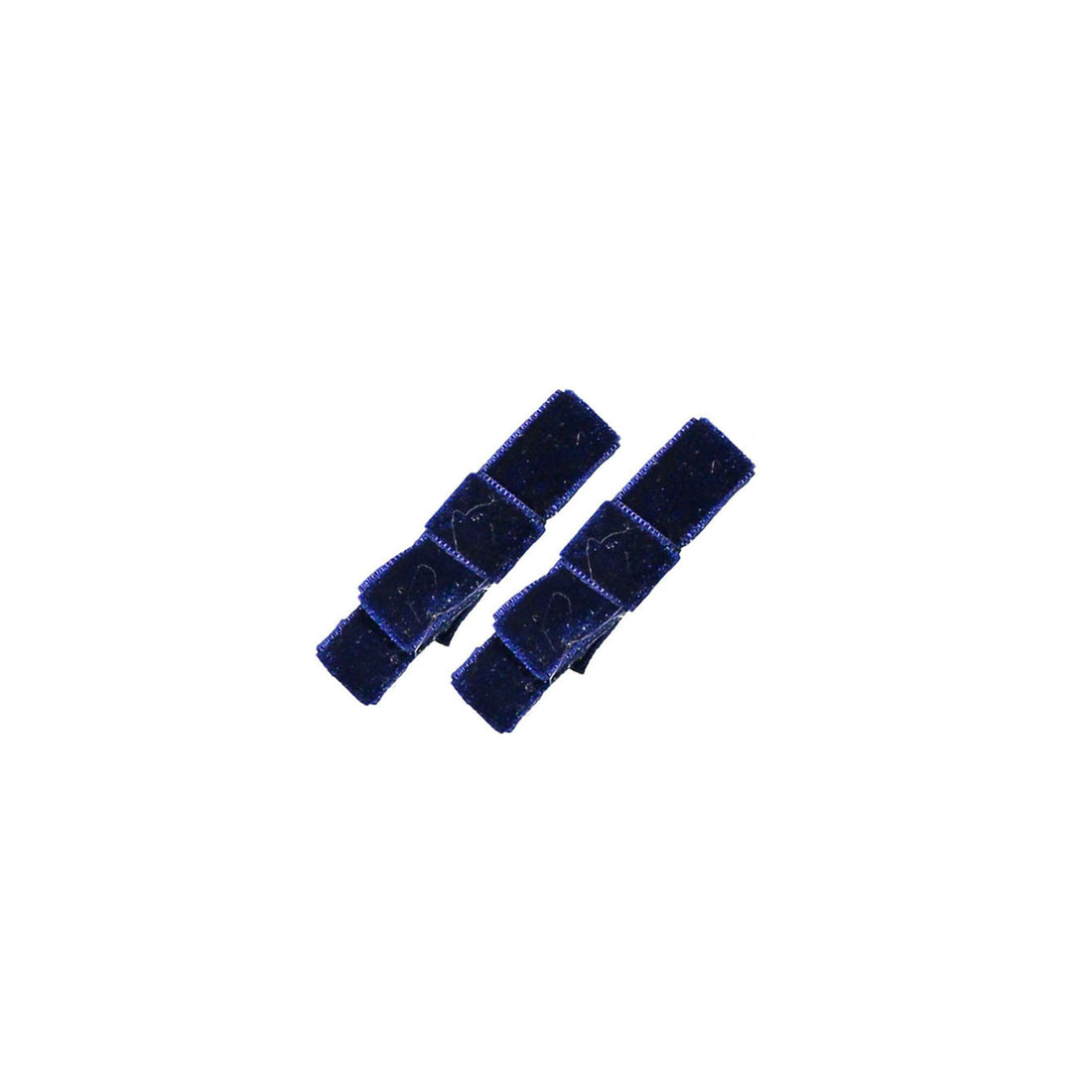 Knot Hairbands Navy Velvet Trim Clip Set