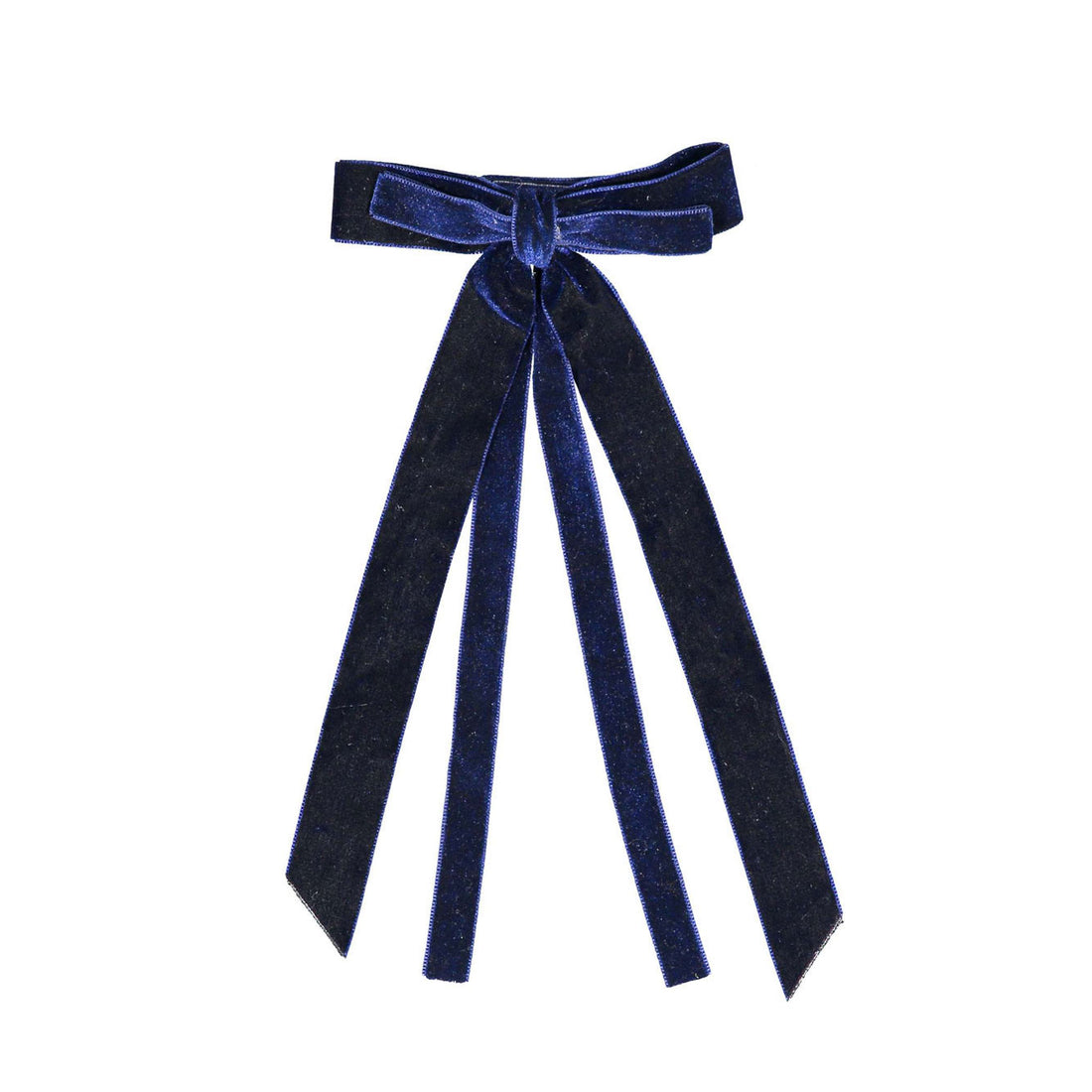 Knot Hairbands Navy Velvet Trim Bow