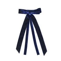 Knot Hairbands Navy Velvet Trim Bow