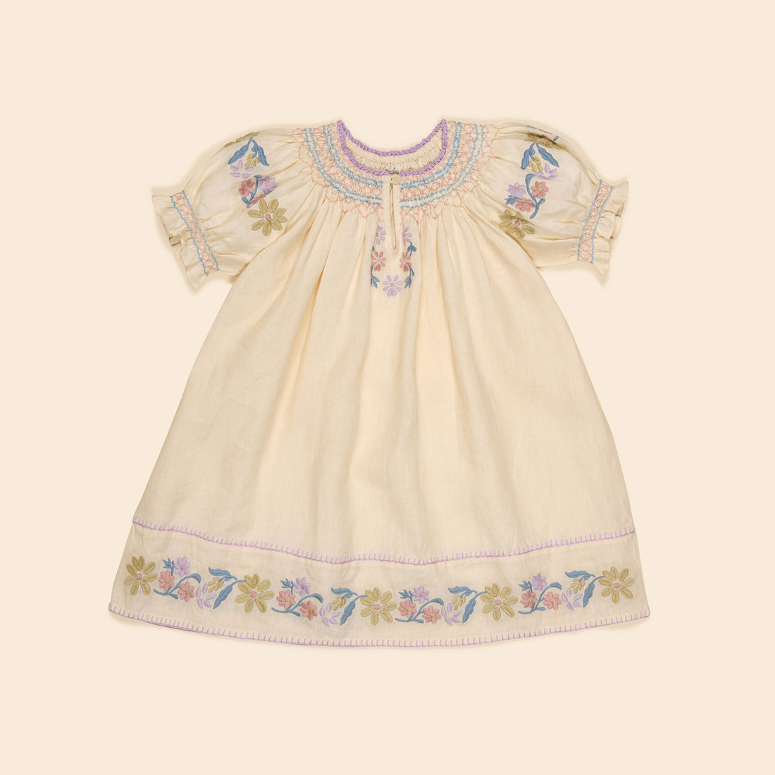 Apolina Cream Verna Smock Dress