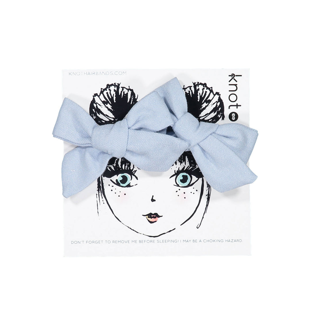 Knot Hairbands  Light Wash Vintage Denim Bow Set