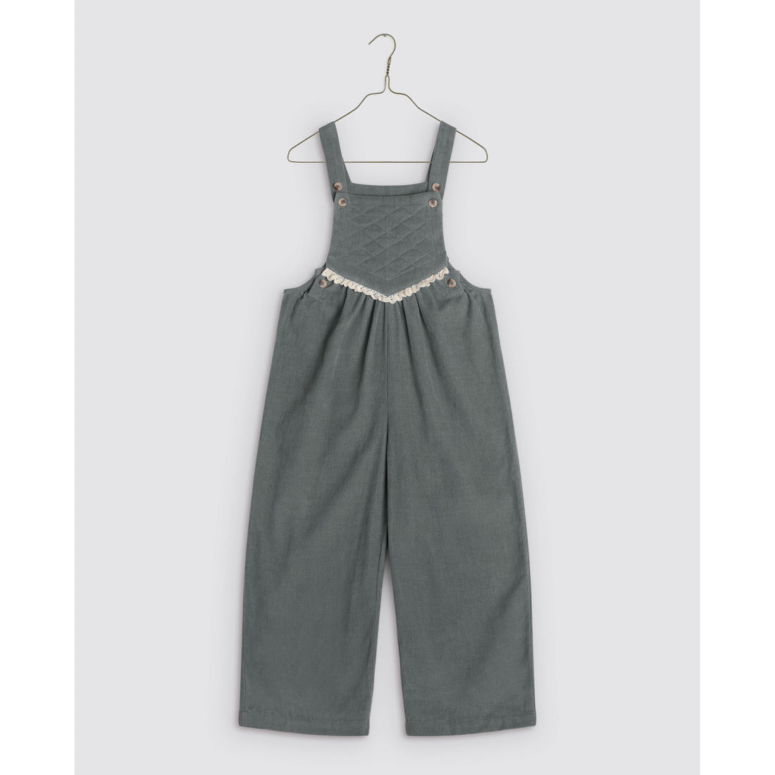 Little Cotton Clothes Blue Velvet Veronica Dungarees