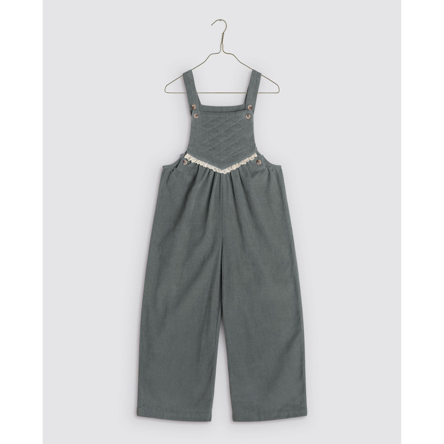 Little Cotton Clothes Blue Velvet Veronica Dungarees