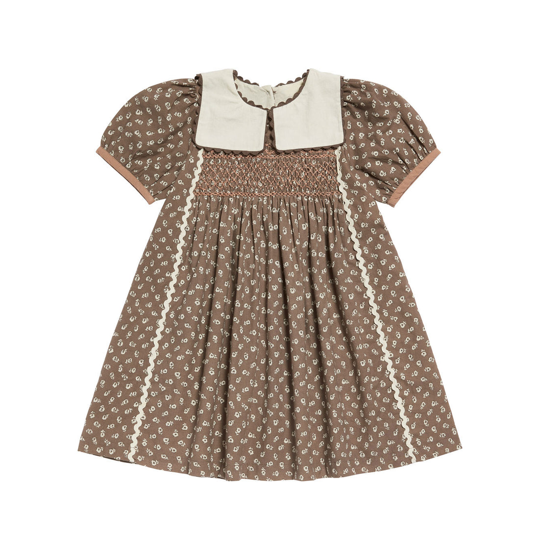 Little Cotton Clothes Clover Floral Violet Dress