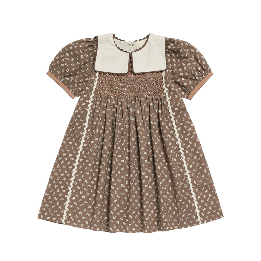 Little Cotton Clothes Clover Floral Violet Dress