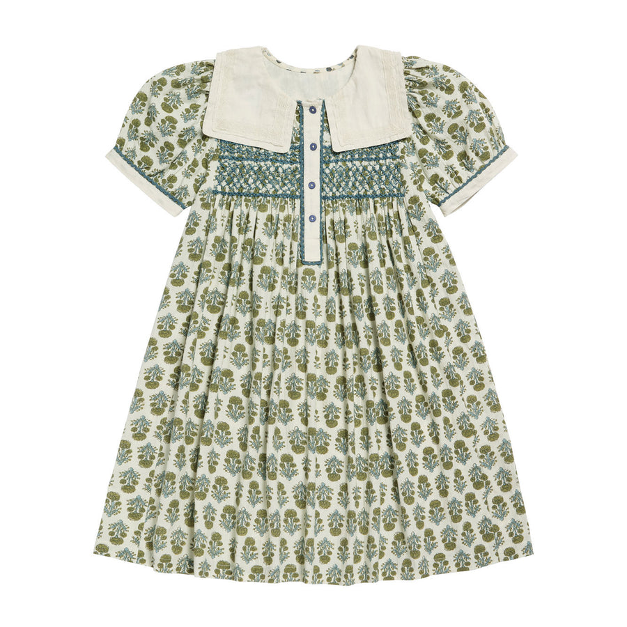 Little Cotton Clothes Jaipur Floral Violet Dress