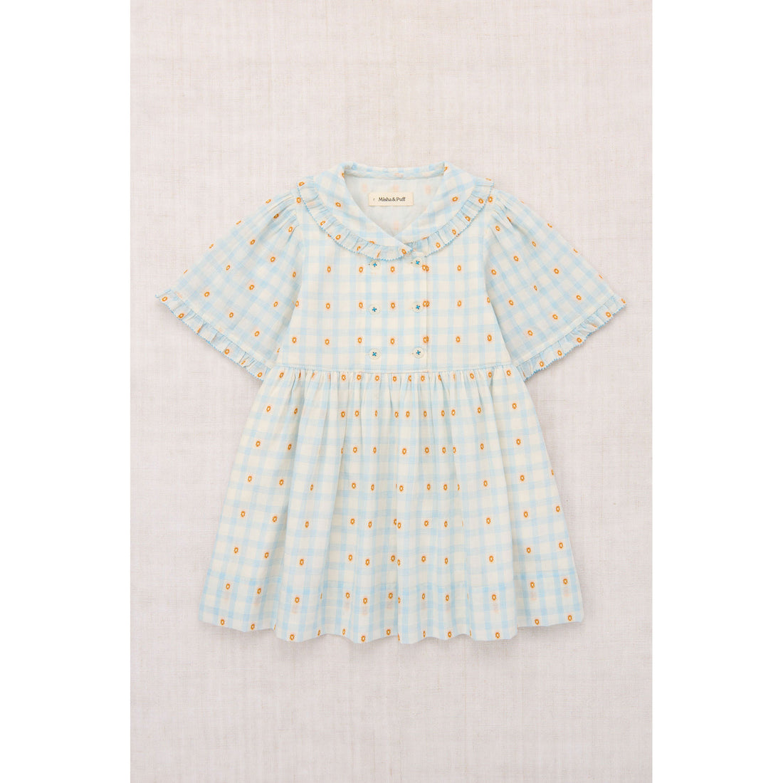Misha and Puff   Bright Sky Blossom Plaid Voyage Dress