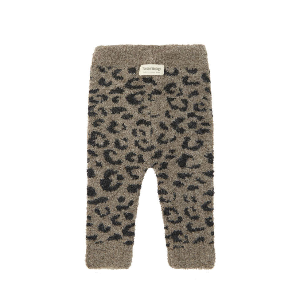 Tocoto Vintage Brown Animal Knit Baby Leggings
