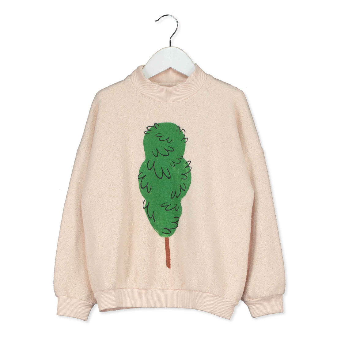 LotieKids Cream Big Tree Teddy Sweatshirt
