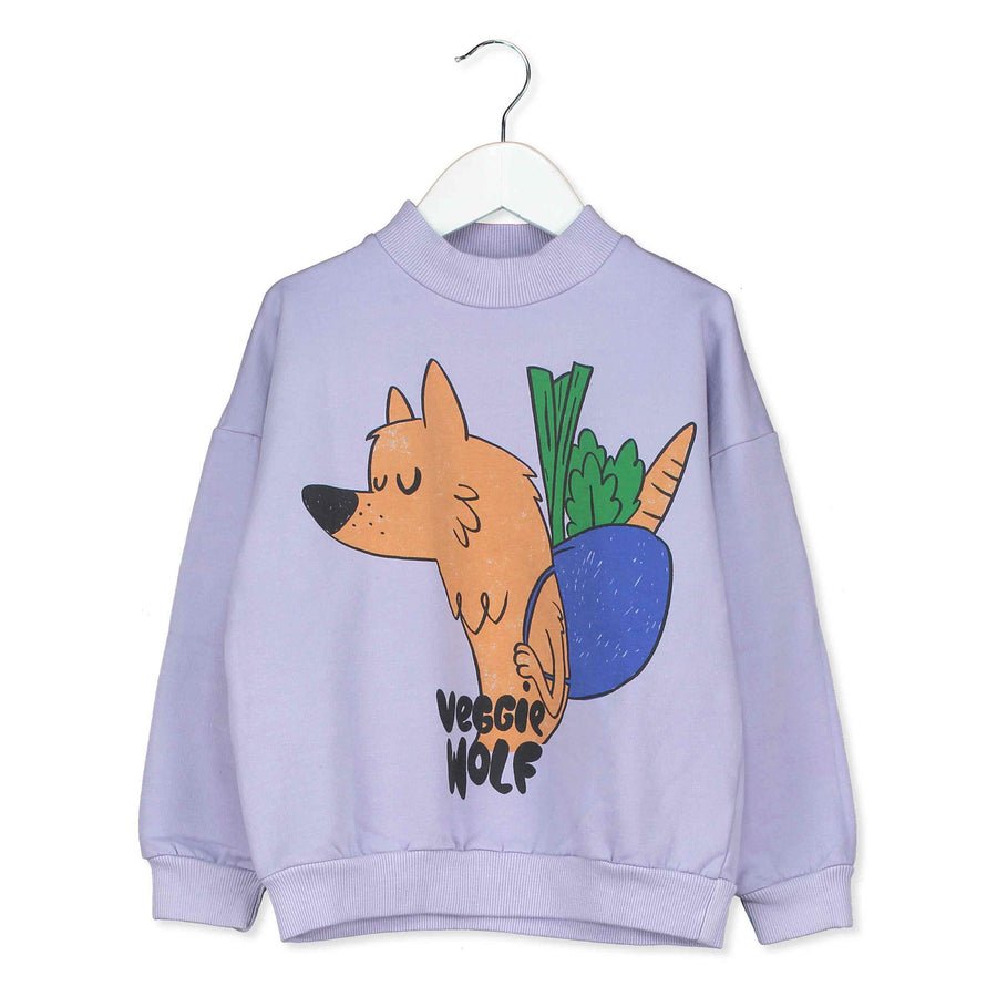 LotieKids Mauve Veggie Wolf Sweatshirt