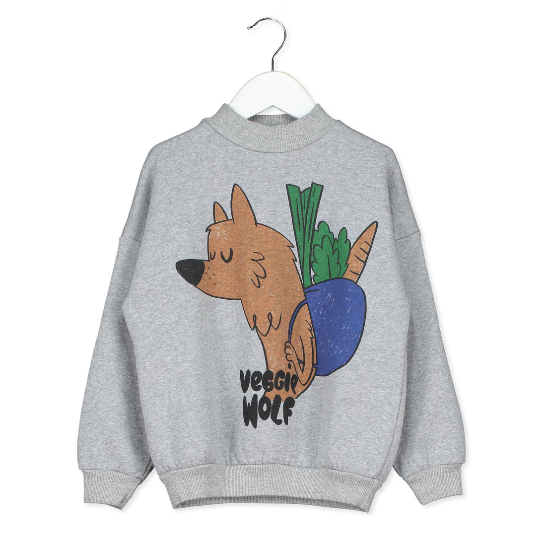 LotieKids Grey Melange Veggie Wolf Sweatshirt