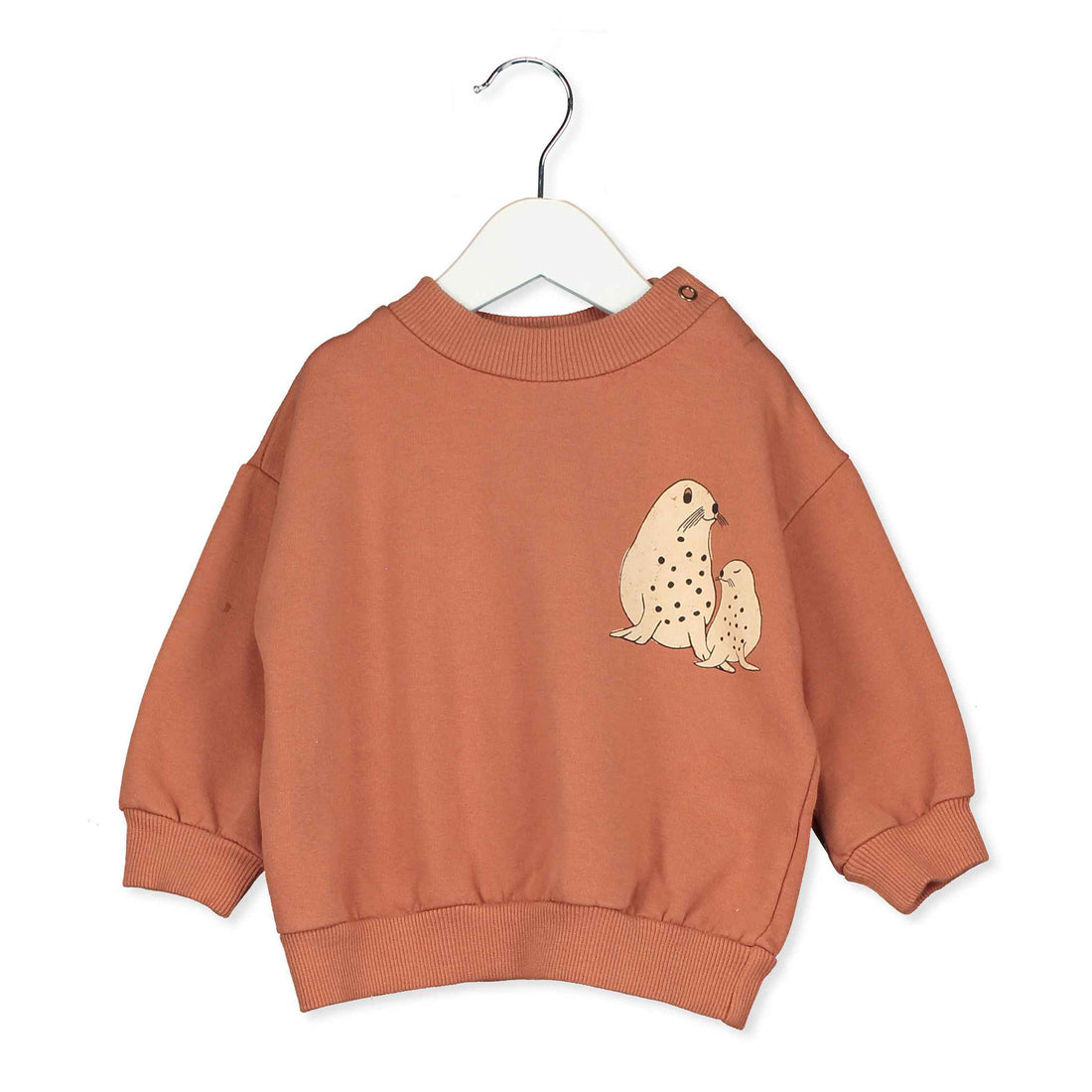 LotieKids Hazelnut Seals Positional Baby Sweatshirt