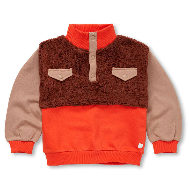 Sproet and Sprout Brown Colorblock Anorak Sweatshirt