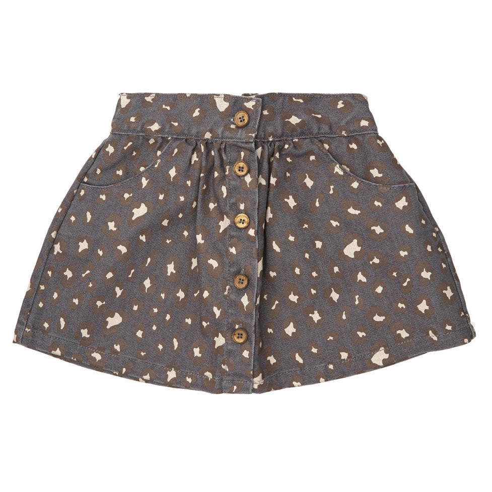 Tocoto Vintage Dark Grey Animal Print Skirt