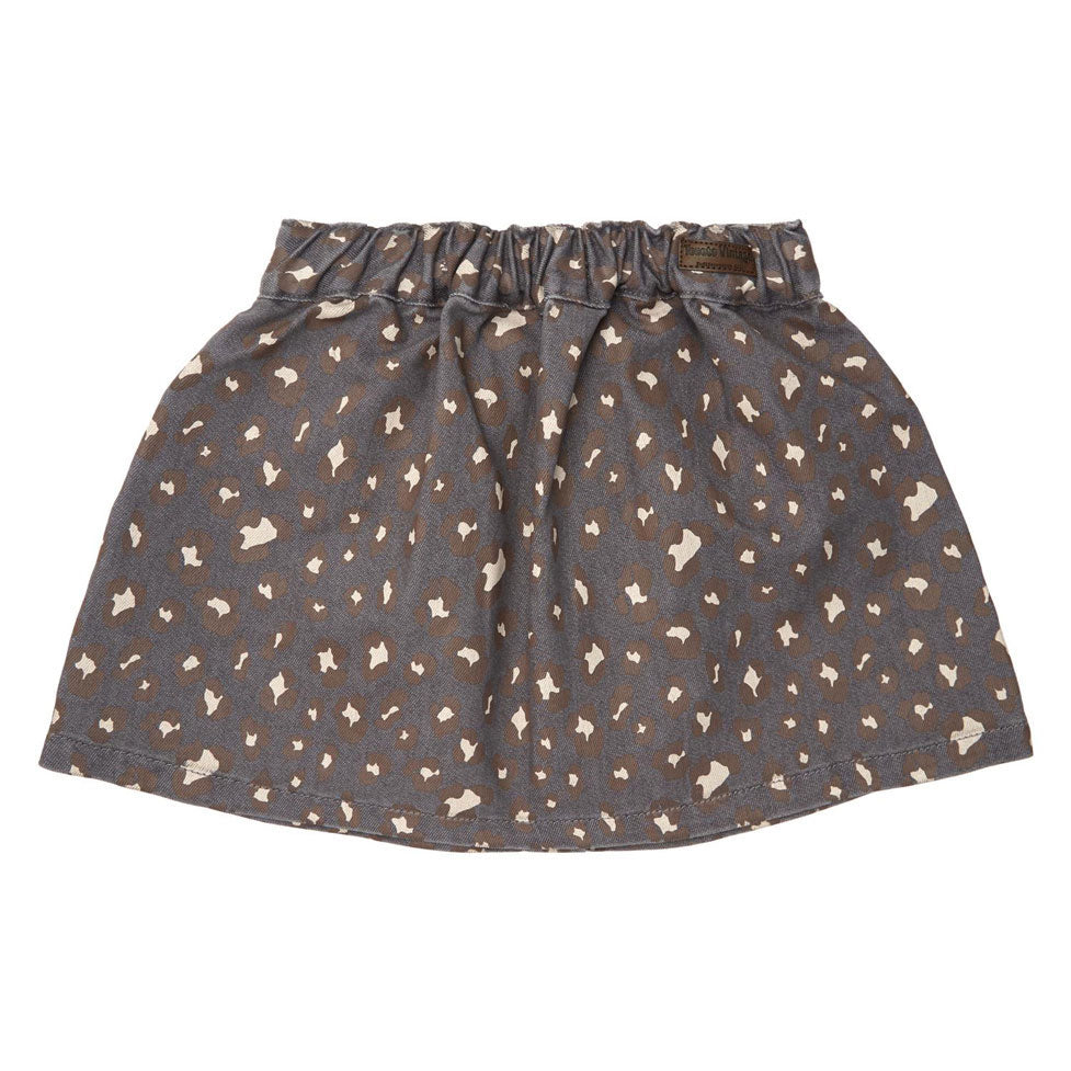 Tocoto Vintage Dark Grey Animal Print Skirt