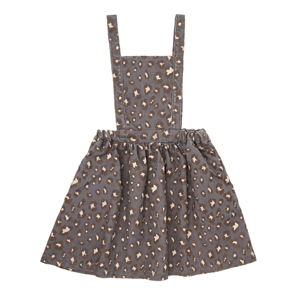 Tocoto Vintage Dark Grey Animal Pinafore Dress