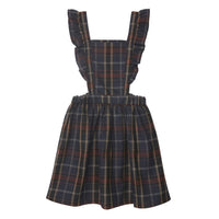 Tocoto Vintage Burdeaux Checkered Pinafore Dress