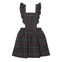 Tocoto Vintage Burdeaux Checkered Pinafore Dress