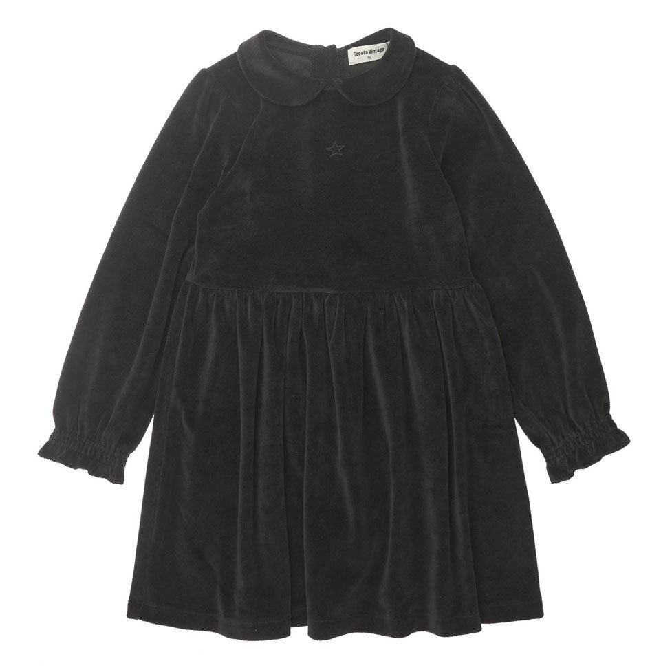 Tocoto vintage black velvet dress ladida
