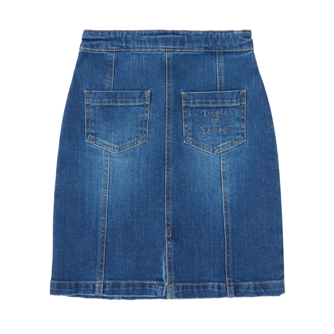 Tocoto Vintage Blue Denim Long Skirt