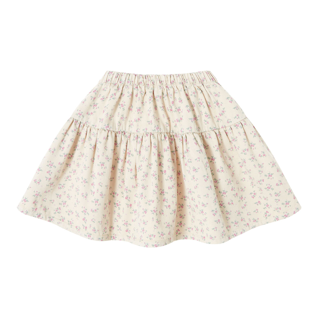 Tocoto Vintage Beige Flower Print Flared Skirt