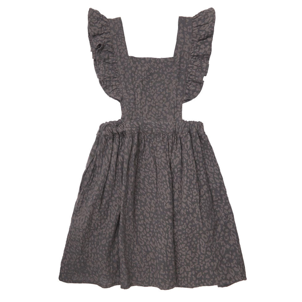 Tocoto Vintage Dark Grey Animal Pinafore Dress