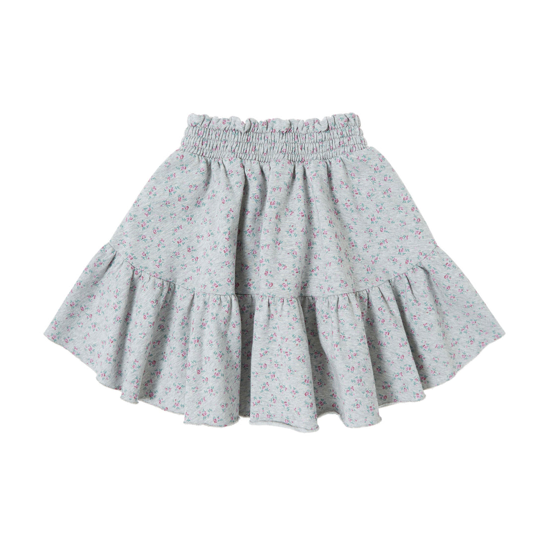 Tocoto Vintage Light Grey Flower Print Mini Skirt