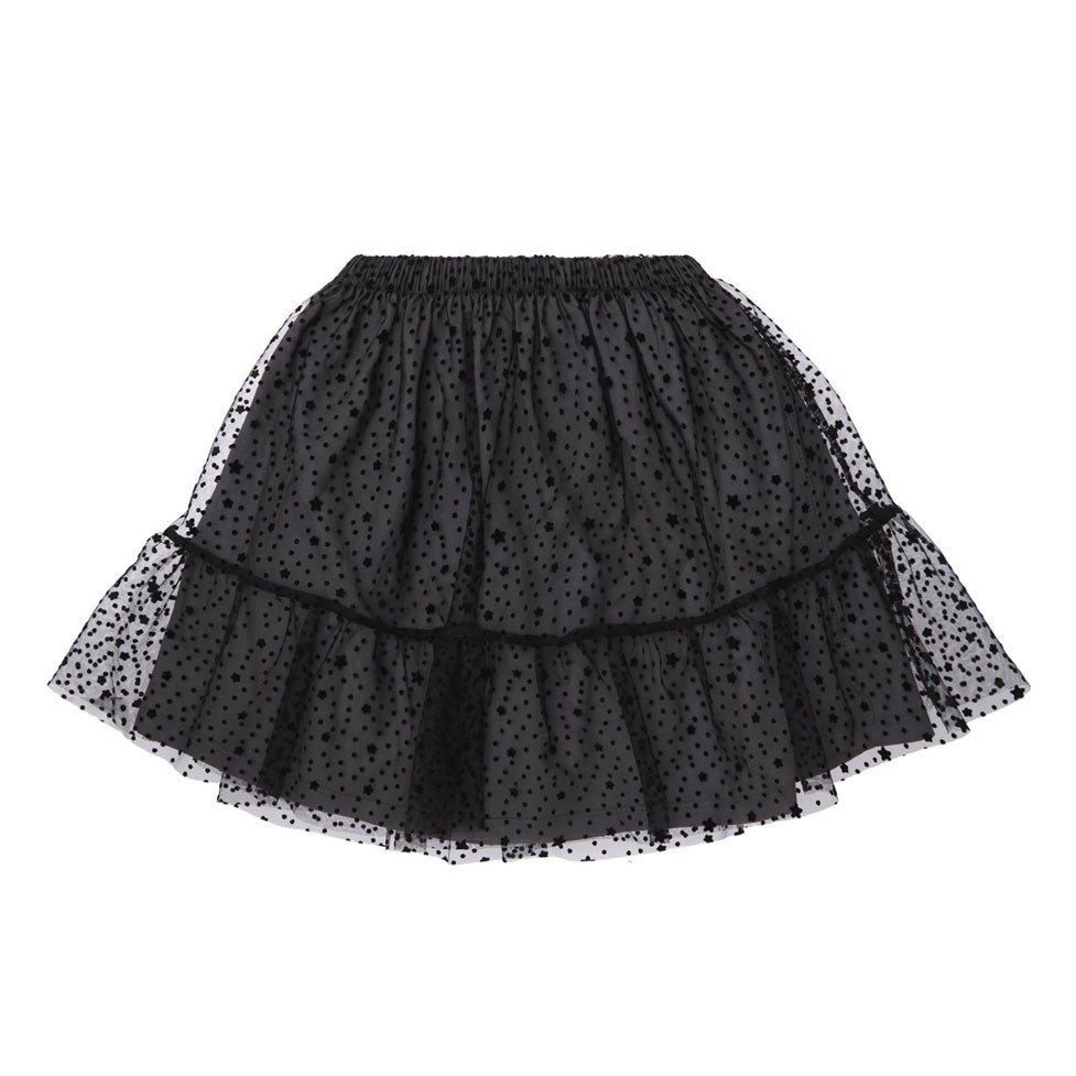Tocoto Vintage Dark Grey Star Tulle Skirt
