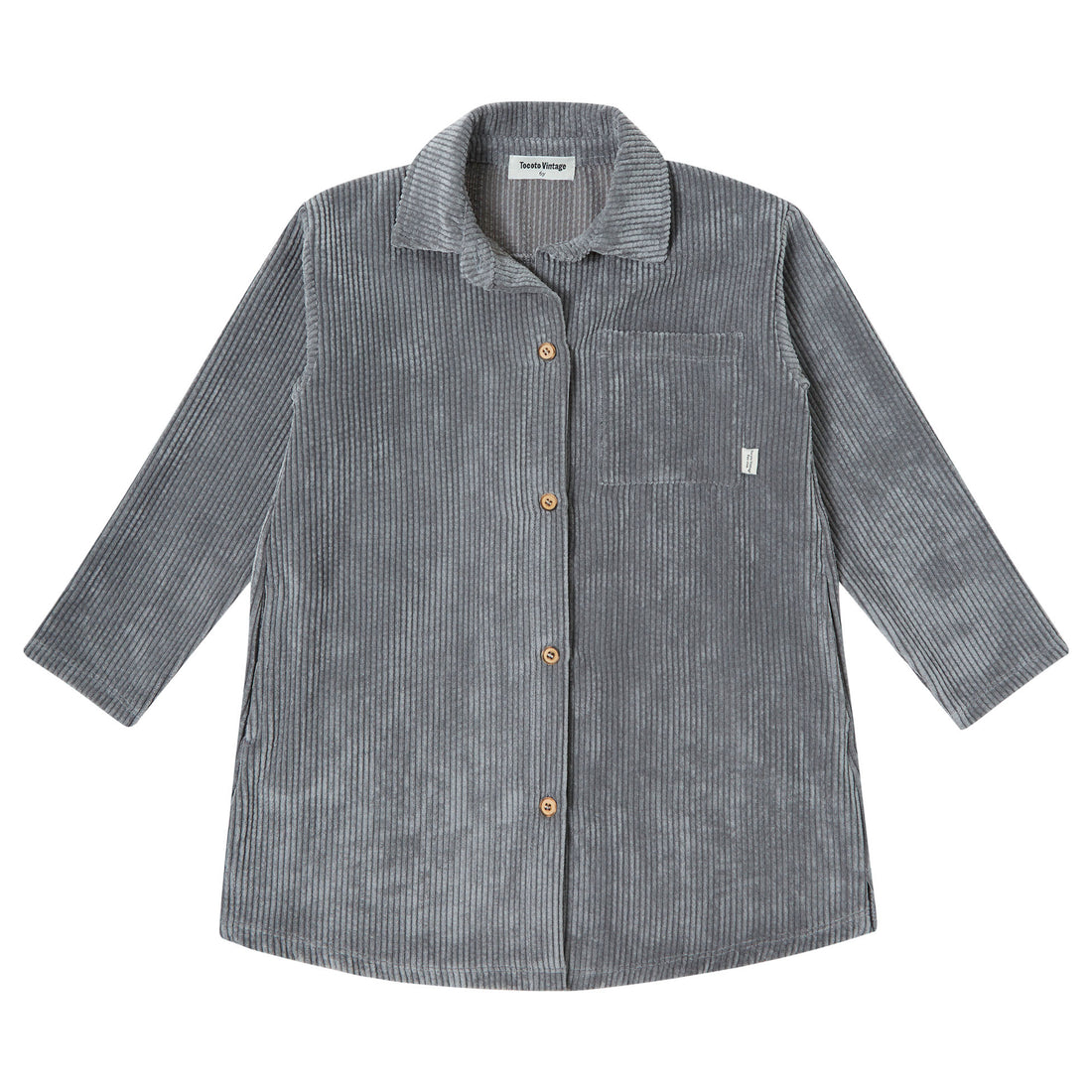 Tocoto Vintage Grey Corduroy Shirt Dress – Ladida