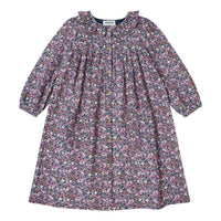 Tocoto Vintage Navy Flower Print Long Button Dress