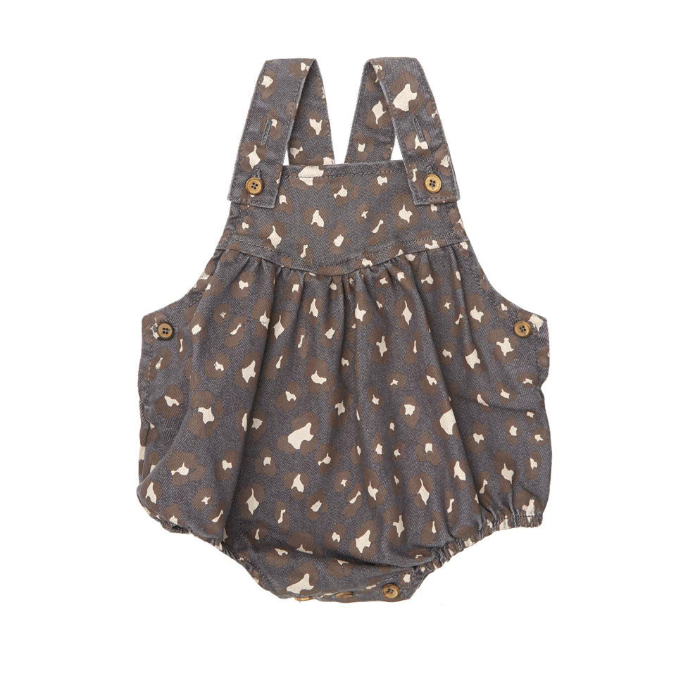 Tocoto Vintage Dark Grey Animal Print Romper