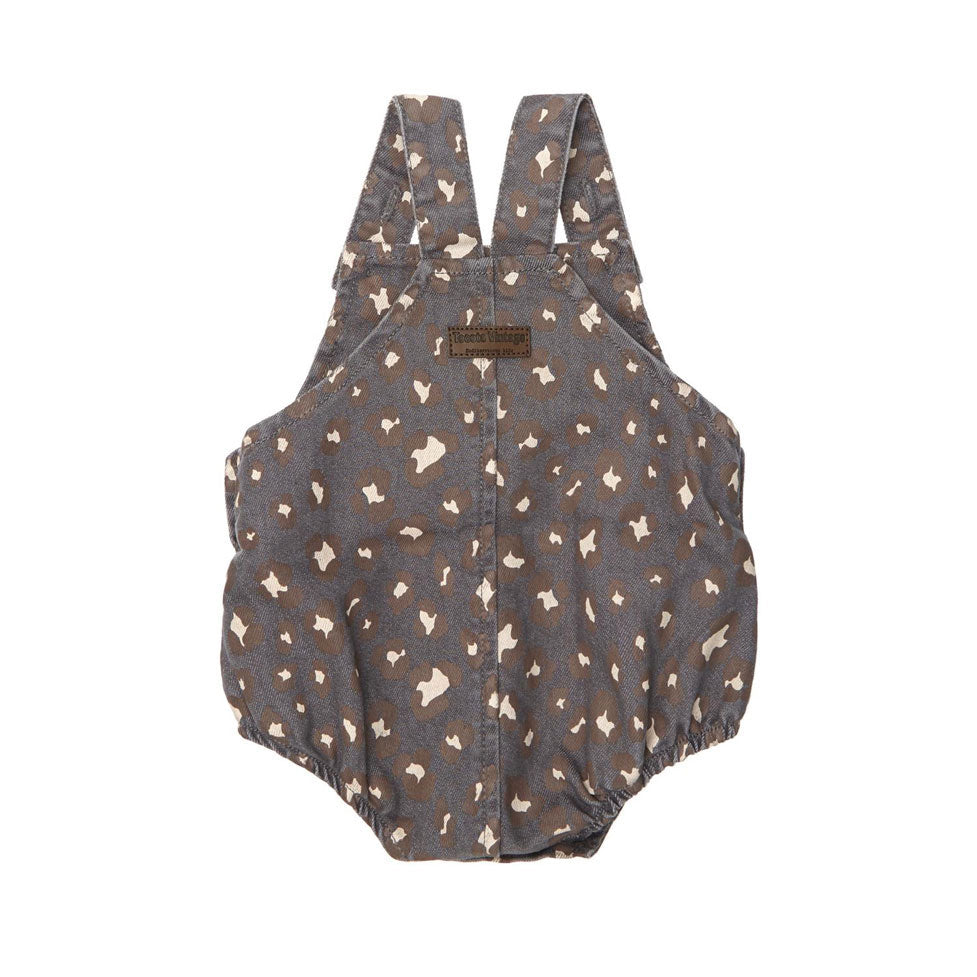 Tocoto Vintage Dark Grey Animal Print Romper