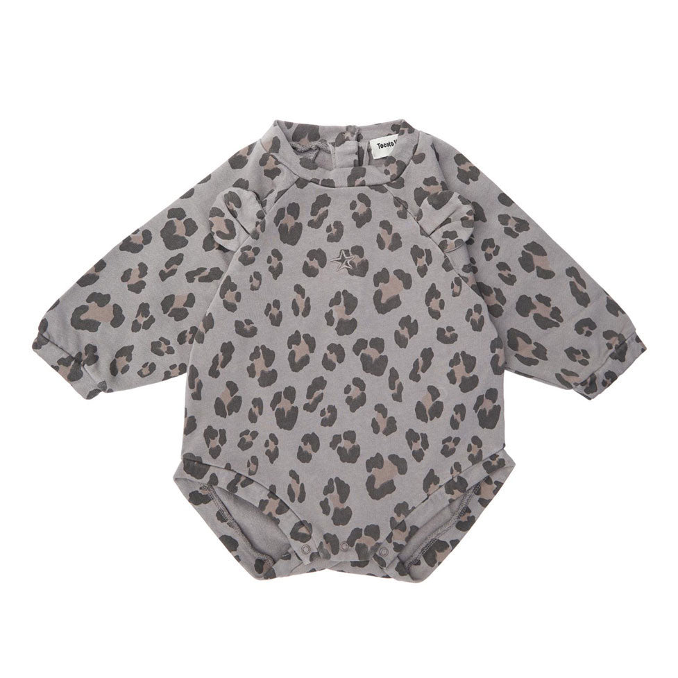 Tocoto Vintage Brown Plush Animal Print Bodysuit