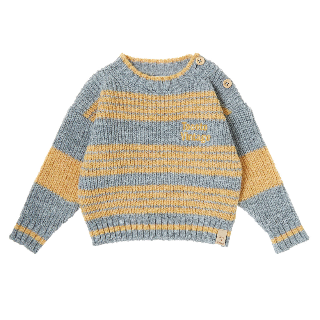 Tocoto Vintage Mustard Striped Pullover
