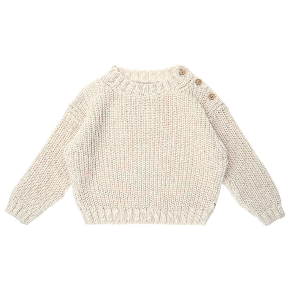 Tocoto Vintage Off White Pearl Knit Baby Sweater