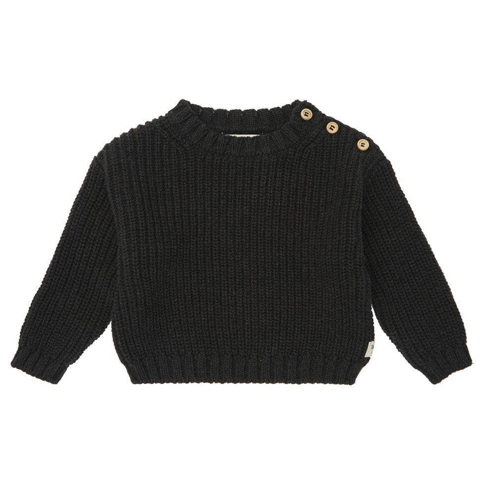 Tocoto Vintage Dark Grey Pearl Knit Baby Sweater