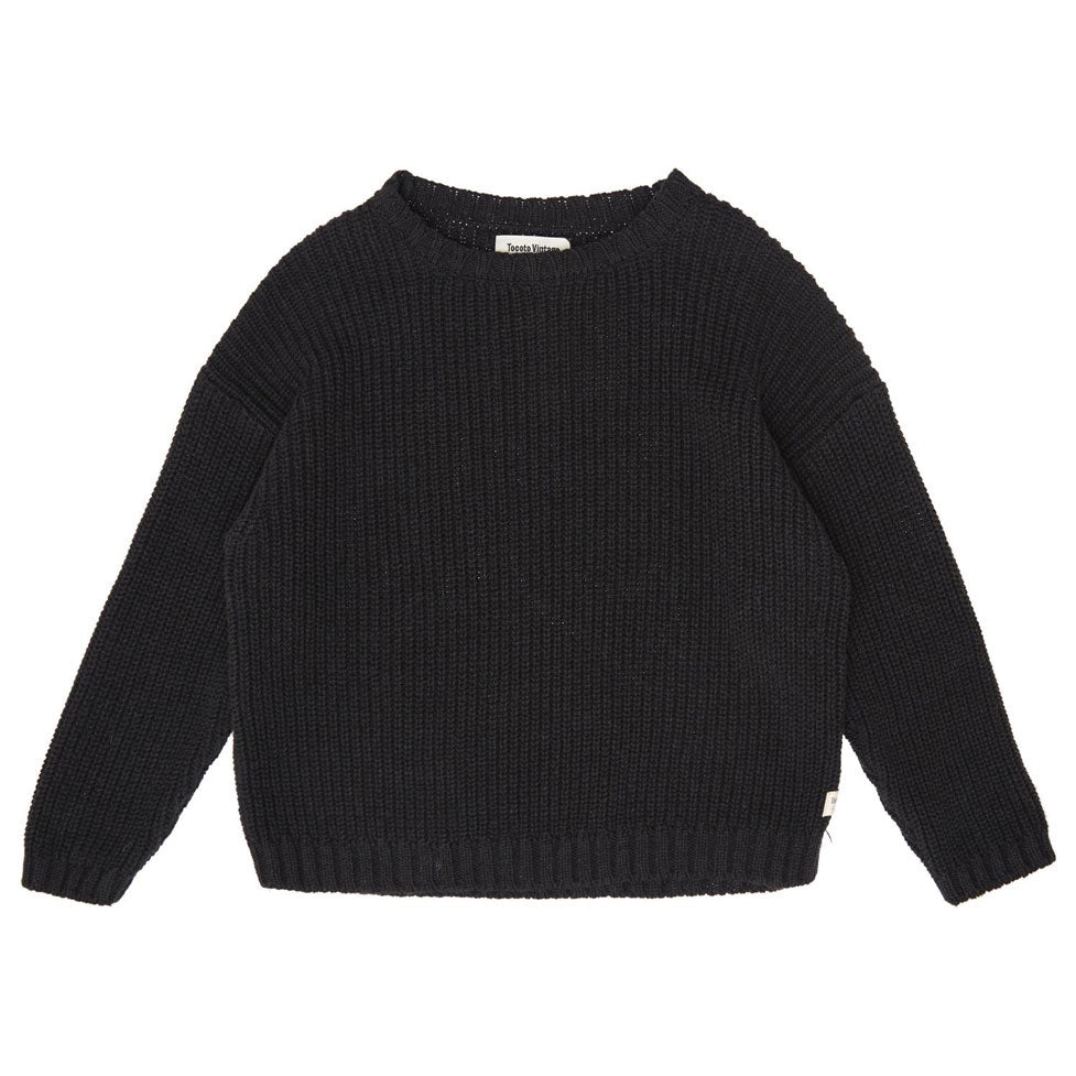 Tocoto Vintage Dark Grey Pearl Knit Sweater