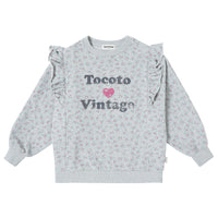 Tocoto Vintage Light Grey Flower Print Sweatshirt